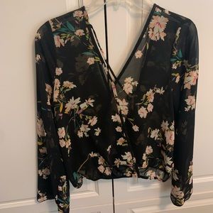 Summer floral sheer top